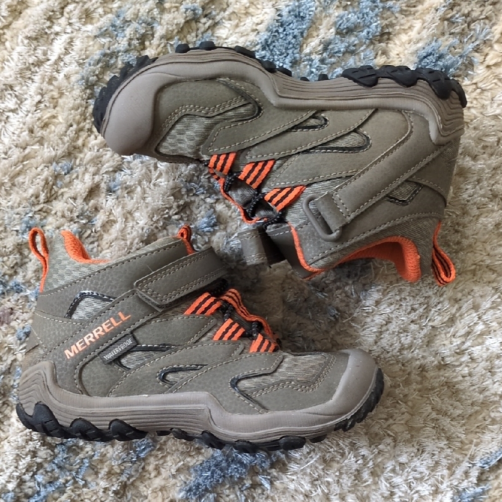Merrell Kids Olive and Orange Trail Boots